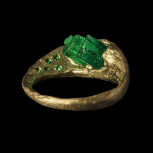 honoka raw emerald jewellery hand crafted gold ring